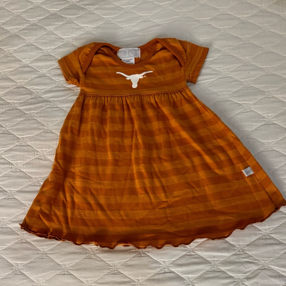 Texas Longhorns Burnt Orange Baby Dress 3-6 months